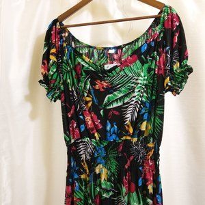 Tropical Maxi Dress Silk/Poly - Sz XXL - NWT